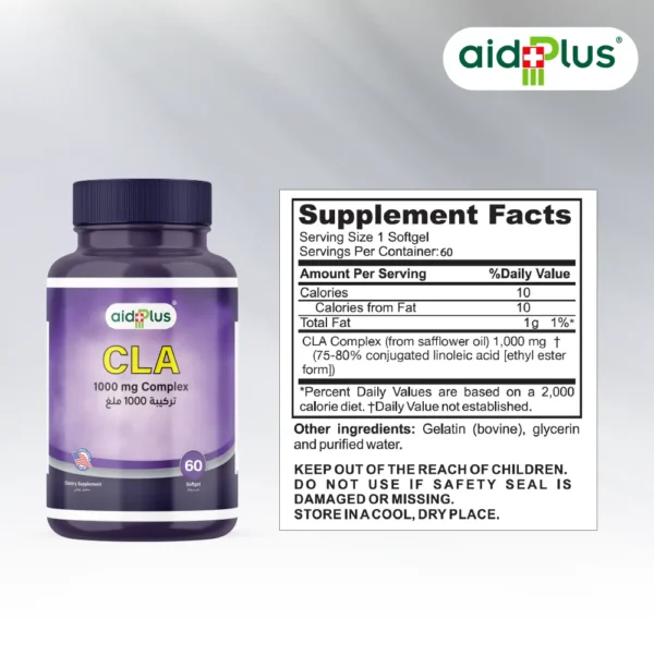 AID PLUS CLA 1000mg – 60 Softgels | Fat Loss & Metabolic Health Support - Image 2