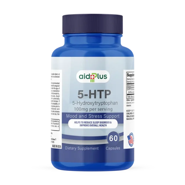 AID PLUS 5-HTP 50mg 60’s – Mood & Stress Support, Natural Serotonin Booster, Dietary Supplement