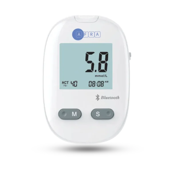 AFRA WHITE BLUETOOTH BLOOD GLUCOSE MONITORING SYSTEM AF-101GM – SMART & ACCURATE DIABETES TRACKER