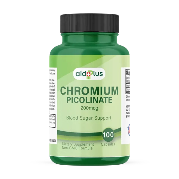 AID PLUS Chromium Picolinate 200mcg – 100 Capsules | Blood Sugar & Metabolism Support