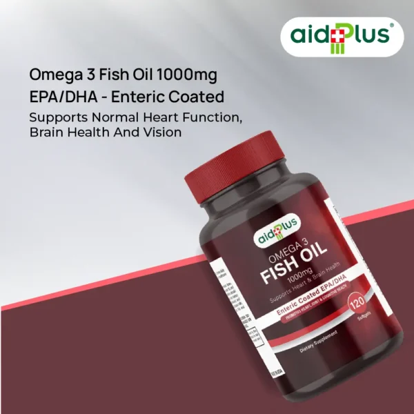 AID PLUS Mega EPA/DHA – High Strength Fish Oil – 400mg EPA & 300mg DHA – Enteric Coated – 120 Softgels - Image 4