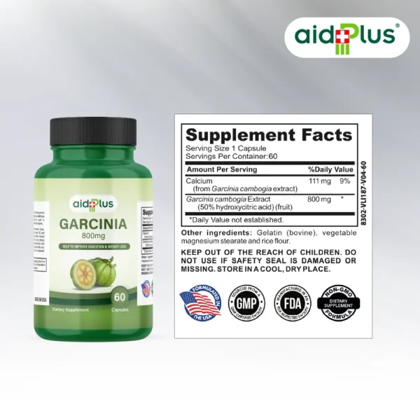 AID PLUS Garcinia Cambogia 800mg – 60 Capsules | Weight Management & Appetite Control - Image 2