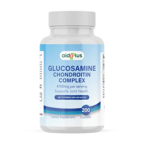 AID PLUS Glucosamine Chondroitin MSM Complex – 4700 mg per Serving – 200 Capsules for Joint Health