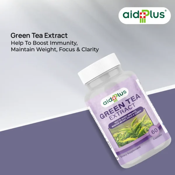 AID PLUS Green Tea 98% Extract – 60 Capsules | High-Potency Antioxidant & Metabolism Support - Image 4