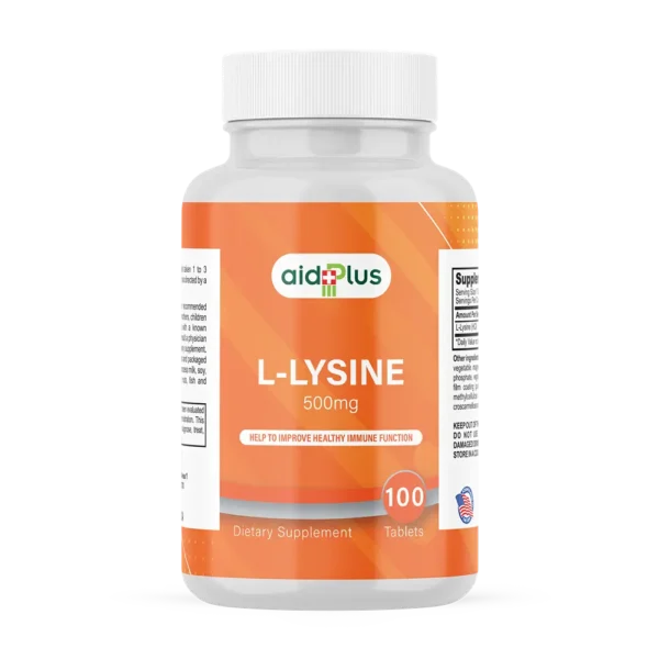 AID PLUS L-Lysine 500mg 100’s – Essential Amino Acid for Immune, Skin & Collagen Support