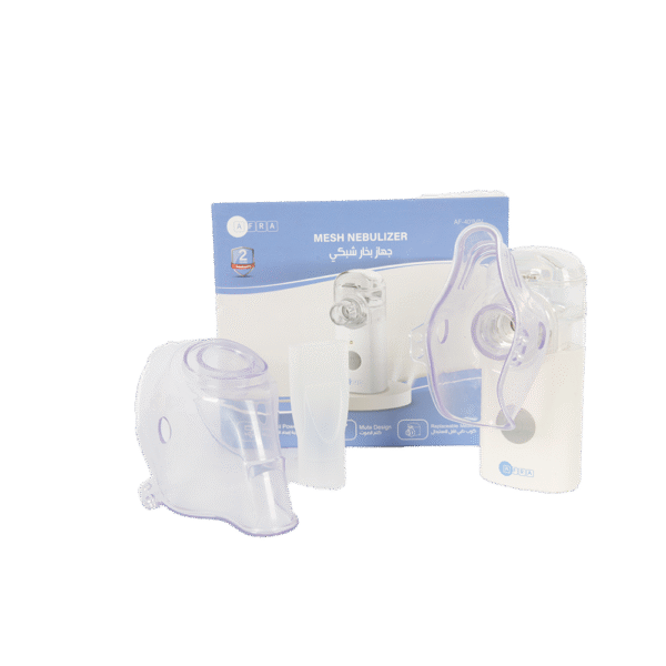 AFRA MESH NEBULIZER AA WITH ACCESSORIES – COMPACT & EFFICIENT INHALATION THERAPY (AF-401MN) | WHITE