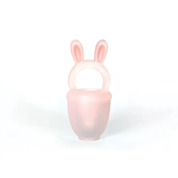 MOMMY'S BLISS Silicon Rabbit Fruit Feeder | 100% Food-Grade Silicone, Easy Clean, Chemical-Free | Pink - Image 2