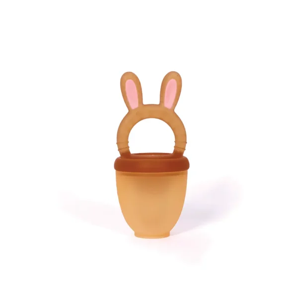 MOMMY'S BLISS Silicon Rabbit Fruit Feeder | 100% Food-Grade Silicone, Easy Clean, Chemical-Free | Brown - Image 3