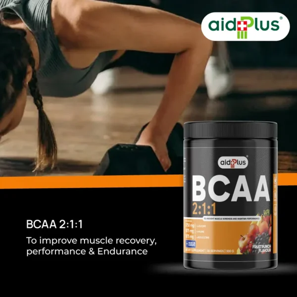 AID PLUS BCAA 2:1:1 Fruit Punch 300g – Muscle Recovery & Performance Supplement - Image 5
