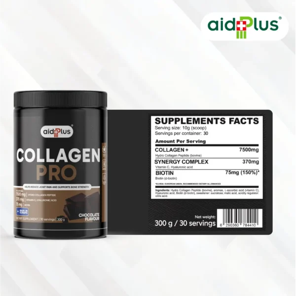 AID PLUS Collagen Pro Chocolate 300g – Joint & Bone Support Supplement - Image 2