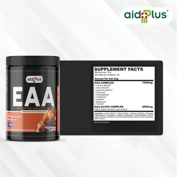 AID PLUS EAA Fruit Punch 300g – Muscle Recovery & Performance Support - Image 2