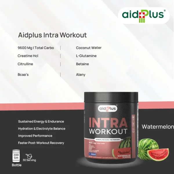 AID PLUS Intra Workout Watermelon 600g – Hydrate & Boost Performance - Image 4