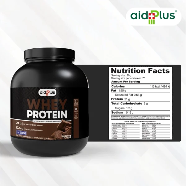 AID PLUS WPC Chocolate 2270g – Whey Protein for Muscle Support - Image 2