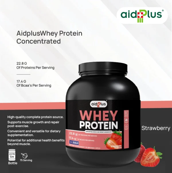 AID PLUS WPC Strawberry 2270g – Whey Protein for Muscle Support - Image 4