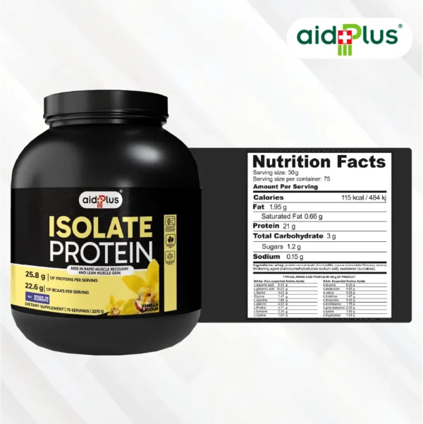 AID PLUS WPI Vanilla 2270g – Whey Protein Isolate for Lean Muscle - Image 2