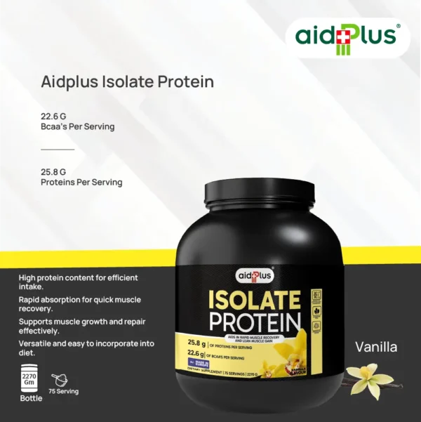 AID PLUS WPI Vanilla 2270g – Whey Protein Isolate for Lean Muscle - Image 4